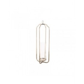 Portacandele Home ESPRIT Argentato Cristallo Acciaio 21 x 21 x 62 cm
