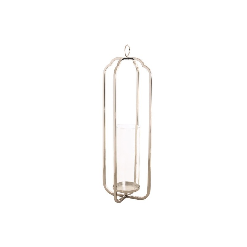 Portacandele Home ESPRIT Argentato Cristallo Acciaio 21 x 21 x 62 cm