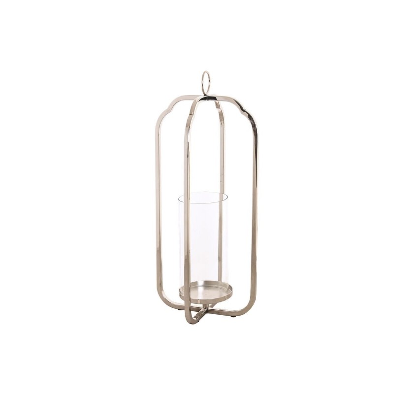 Portacandele Home ESPRIT Argentato Cristallo Acciaio 21 x 21 x 49 cm