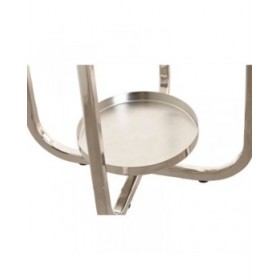 Portacandele Home ESPRIT Argentato Cristallo Acciaio 21 x 21 x 49 cm