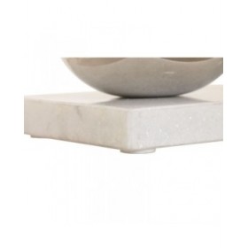 Portacandele Home ESPRIT Bianco Argentato Cristallo Marmo 40 x 13 x 22 cm