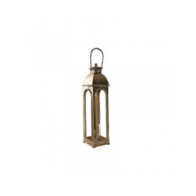 Lanterna Home ESPRIT Dorato Alluminio Cristallo Vintage 17 x 17 x 78 cm