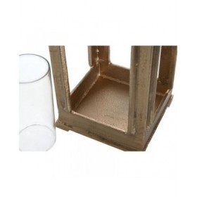 Lanterna Home ESPRIT Dorato Alluminio Cristallo Vintage 17 x 17 x 78 cm