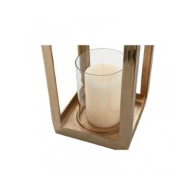 Lanterna Home ESPRIT Dorato Alluminio Cristallo Moderno 20 x 20 x 74 cm
