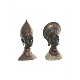 Statua Decorativa Home ESPRIT Marrone Africana 30 x 20 x 53 cm (2 Unità)