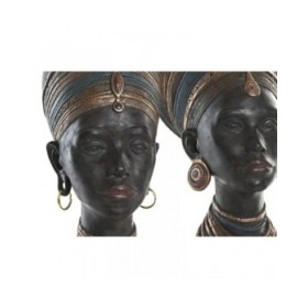 Statua Decorativa Home ESPRIT Marrone Africana 30 x 20 x 53 cm (2 Unità)