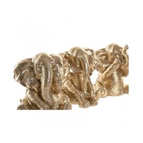 Statua Decorativa Home ESPRIT Dorato Elefante 13 x 12 x 14 cm (3 Unità)