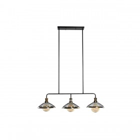 Lampadario DKD Home Decor 100 x 29 x 22 cm Nero Dorato Metallo 50 W