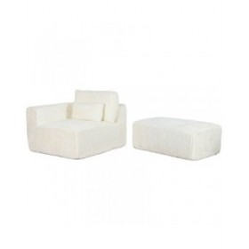 Divano Home ESPRIT Crema Scandi 220 x 158 x 91 cm
