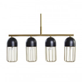 Lampadario DKD Home Decor Nero Dorato 220 V 50 W (60 x 11 x 26 cm)