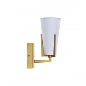 Lampada da Parete DKD Home Decor 25W Dorato Metallo Poliestere Bianco 220 V (12 x 14 x 25 cm)