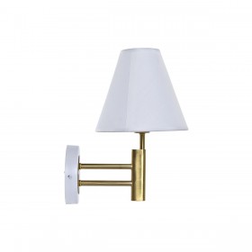 Lampada da Parete DKD Home Decor 25W Dorato Metallo Poliestere Bianco 220 V (19 x 25 x 30 cm)