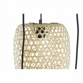 Lampadario DKD Home Decor 43 x 43 x 100 cm Nero Marrone Bambù 50 W