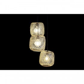 Lampadario DKD Home Decor 43 x 43 x 100 cm Nero Marrone Bambù 50 W