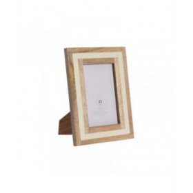 Cornice Portafoto Home ESPRIT Bianco Naturale Osso Legno di mango Città