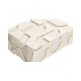Scatola-Portagioie Home ESPRIT Bianco Resina Osso 18 x 13 x 7,5 cm (2 Pezzi)