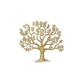 Statua Decorativa Home ESPRIT Bianco Dorato Albero 76 x 10 x 68 cm