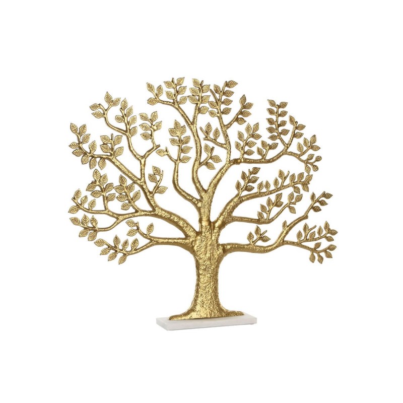 Statua Decorativa Home ESPRIT Bianco Dorato Albero 76 x 10 x 68 cm