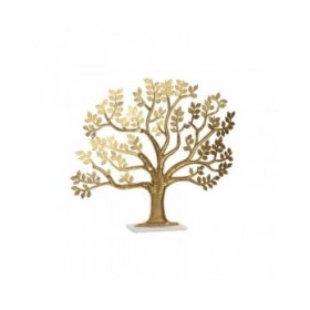 Statua Decorativa Home ESPRIT Bianco Dorato Albero 76 x 10 x 68 cm