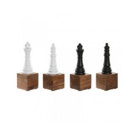 Statua Decorativa Home ESPRIT Bianco Marrone Nero Vintage 7 x 7 x 23 cm (4 Unità)