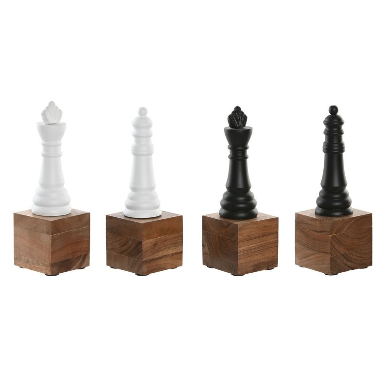 Statua Decorativa Home ESPRIT Bianco Marrone Nero Vintage 7 x 7 x 23 cm (4 Unità)