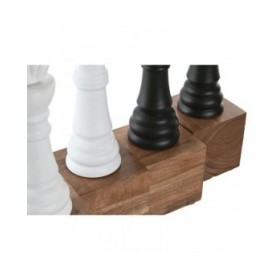 Statua Decorativa Home ESPRIT Bianco Marrone Nero Vintage 7 x 7 x 23 cm (4 Unità)