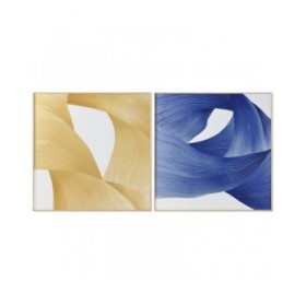 Quadro Home ESPRIT Giallo Azzurro Moderno 120 x 3,5 x 120 cm (2 Unità)