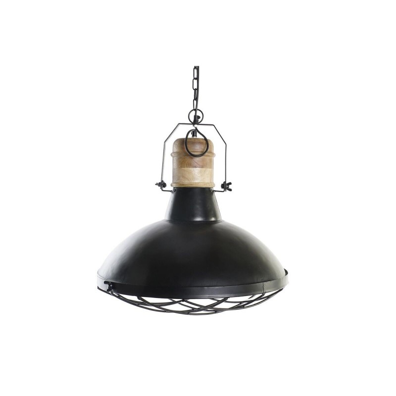 Lampadario DKD Home Decor 52 x 52 x 57 cm Nero Marrone Ferro Legno di mango 50 W