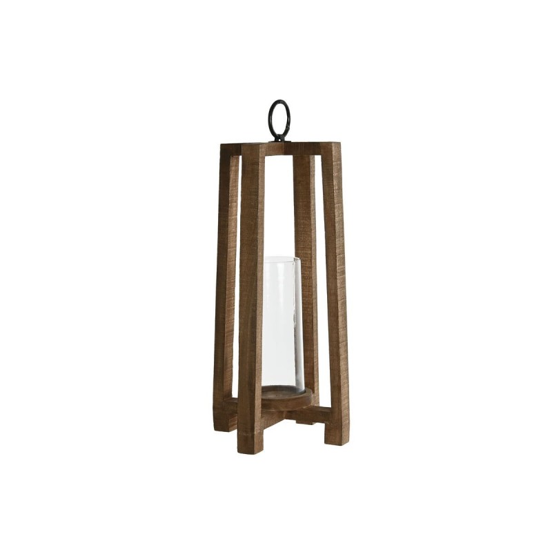 Portacandele Home ESPRIT Naturale Cristallo Legno di mango 27 x 27 x 54 cm