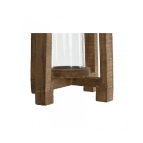 Portacandele Home ESPRIT Naturale Cristallo Legno di mango 27 x 27 x 54 cm
