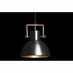 Lampadario DKD Home Decor Marrone Argentato Ferro Legno di mango 50 W 40 x 40 x 47 cm