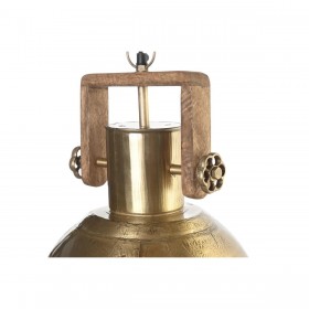 Lampadario DKD Home Decor 31 x 31 x 48 cm Dorato Marrone Ferro Legno di mango 50 W