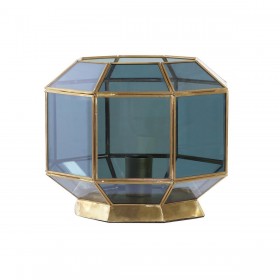 Lampada da tavolo DKD Home Decor Cristallo Azzurro Dorato 220 V Ottone 50 W Moderno (29 x 29 x 25 cm)