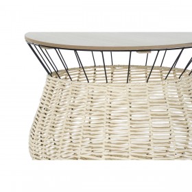 Tavolino da Caffè DKD Home Decor Nero Naturale Metallo Ferro Legno MDF 30 x 40 cm 54 x 54 x 40 cm