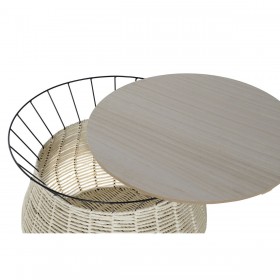Tavolino da Caffè DKD Home Decor Nero Naturale Metallo Ferro Legno MDF 30 x 40 cm 54 x 54 x 40 cm