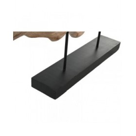 Statua Decorativa Home ESPRIT Nero Marrone Chiaro Moderno 74 X 9 X 42 CM