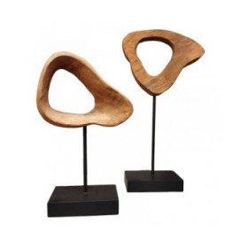 Statua Decorativa Home ESPRIT Marrone Nero Moderno 20 x 9 x 34 cm
