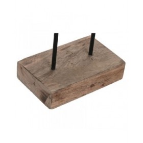 Statua Decorativa Home ESPRIT Marrone Argentato Naturale 19 x 9 x 28 cm (2 Unità)
