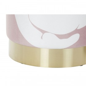 Poggiapiedi DKD Home Decor Scandi Dorato Bianco Rosa chiaro 30 x 30 x 38 cm (2 Unità)