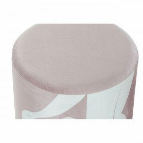 Poggiapiedi DKD Home Decor Scandi Dorato Bianco Rosa chiaro 30 x 30 x 38 cm (2 Unità)