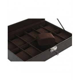 Scatola-Portagioie Home ESPRIT Marrone scuro Poliuretano Cristallo Acciaio Legno MDF 30 x 20 x 8 cm