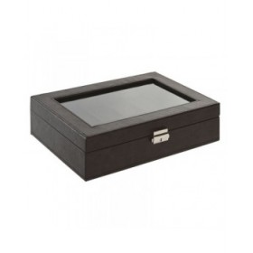 Scatola-Portagioie Home ESPRIT Marrone scuro Poliuretano Cristallo Acciaio Legno MDF 30 x 20 x 8 cm