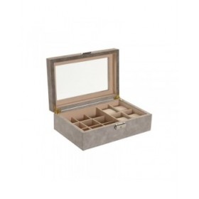 Scatola-Portagioie Home ESPRIT Marrone Grigio Poliuretano Legno MDF 25,00, X 16,5 X 8 CM