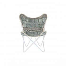 Poltrona da giardino DKD Home Decor Azzurro Bianco Verde Ferro 74 x 65 x 90 cm