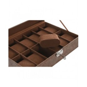Scatola-Portagioie Home ESPRIT Marrone Poliuretano Cristallo Legno MDF 30 x 20 x 8 cm