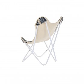 Poltrona da giardino DKD Home Decor Bianco Nero Ferro 74 x 65 x 90 cm