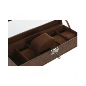 Scatola-Portagioie Home ESPRIT Marrone Poliuretano Cristallo Legno MDF 30 x 10 x 8 cm