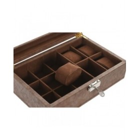 Scatola-Portagioie Home ESPRIT Marrone Poliuretano Cristallo Legno MDF 25 X 16,5 X 8,5 CM