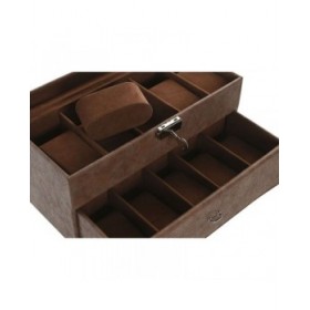 Scatola-Portagioie Home ESPRIT Marrone Poliuretano Cristallo Legno MDF 27,5 X 11 X 15,5 CM