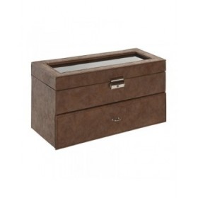 Scatola-Portagioie Home ESPRIT Marrone Poliuretano Cristallo Legno MDF 27,5 X 11 X 15,5 CM